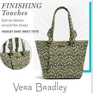 Vera Bradley Hadley East West Tote in Green & Brown Rain Forest Print